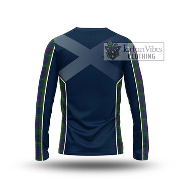 Bailey Tartan Long Sleeve T-Shirt with Family Crest and Lion Rampant Vibes Sport Style - Tartan Vibes Clothing