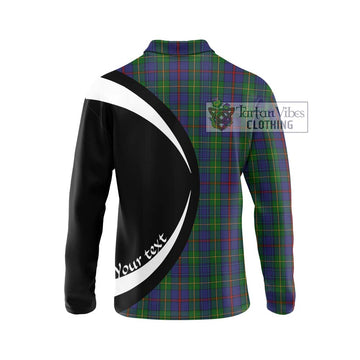 Bailey Tartan Long Sleeve Polo Shirt with Family Crest Circle Style - Tartan Vibes Clothing