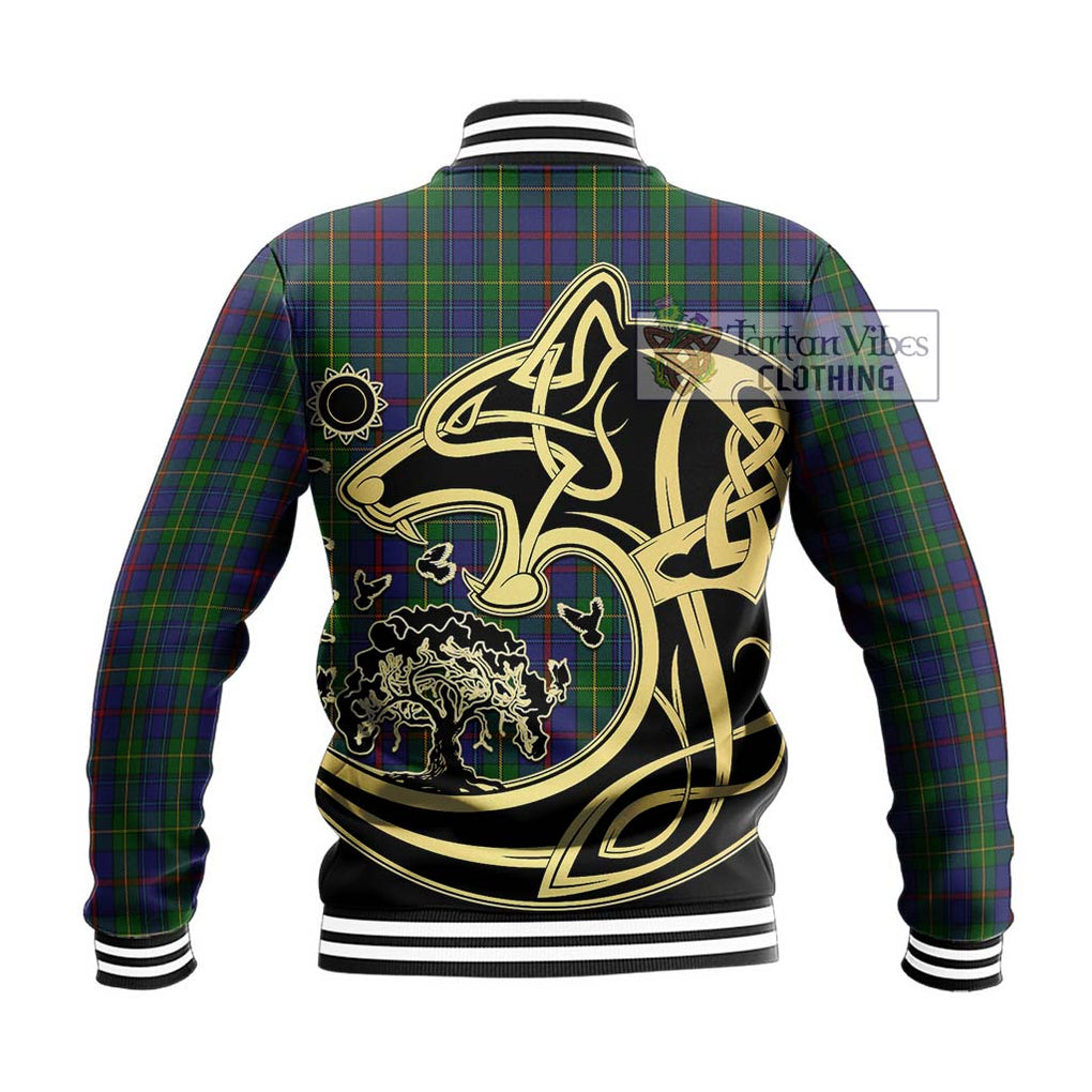 Bailey Tartan Baseball Jacket with Family Crest Celtic Wolf Style - Tartan Vibes Clothing