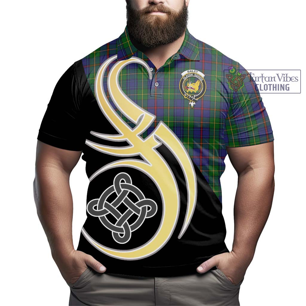 Bailey Tartan Polo Shirt with Family Crest and Celtic Symbol Style - Tartan Vibes Clothing