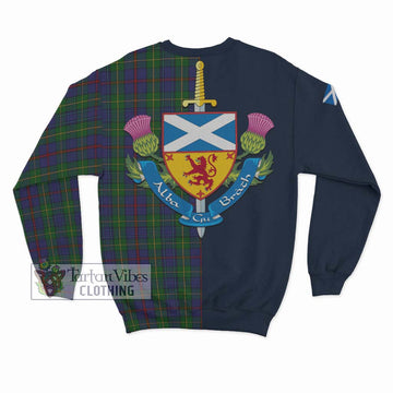 Bailey Tartan Sweatshirt Alba with Scottish Lion Royal Arm Half Style - Tartan Vibes Clothing