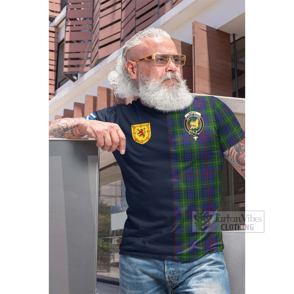 Bailey Tartan Cotton T-shirt Alba with Scottish Lion Royal Arm Half Style Men's Shirt - Tartan Vibes Clothing