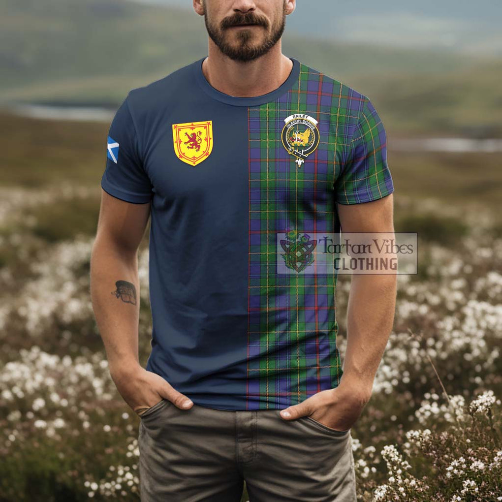 Bailey Tartan T-Shirt Alba with Scottish Lion Royal Arm Half Style - Tartan Vibes Clothing