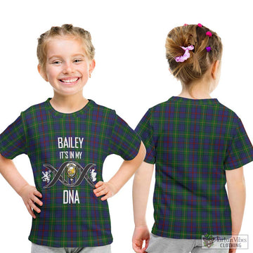 Bailey Tartan Kid T-Shirt with Family Crest DNA In Me Style - Tartan Vibes Clothing