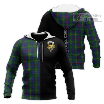 Bailey Tartan Knitted Hoodie with Family Crest and Half Of Me Style Unisex Knitted Zip Hoodie - Tartan Vibes Clothing
