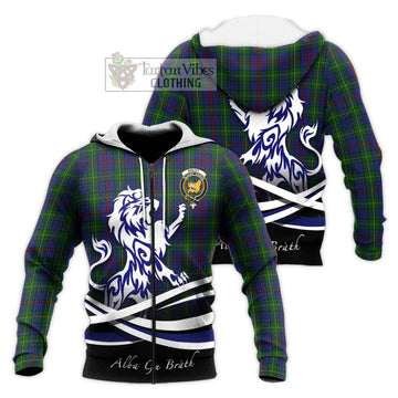 Bailey Tartan Knitted Hoodie with Alba Gu Brath Regal Lion Emblem Unisex Knitted Zip Hoodie - Tartan Vibes Clothing