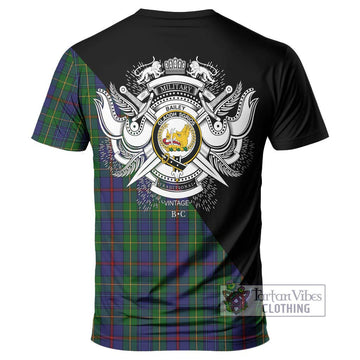 Bailey Tartan T-Shirt with Family Crest and Military Logo Style - Tartan Vibes Clothing