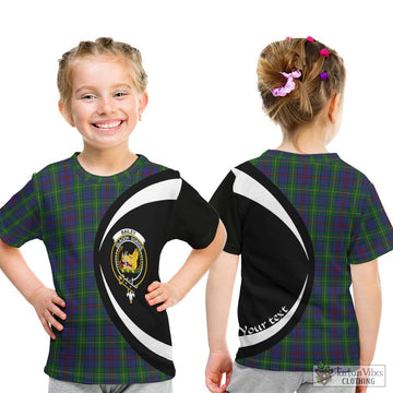 Bailey Tartan Kid T-Shirt with Family Crest Circle Style - Tartan Vibes Clothing