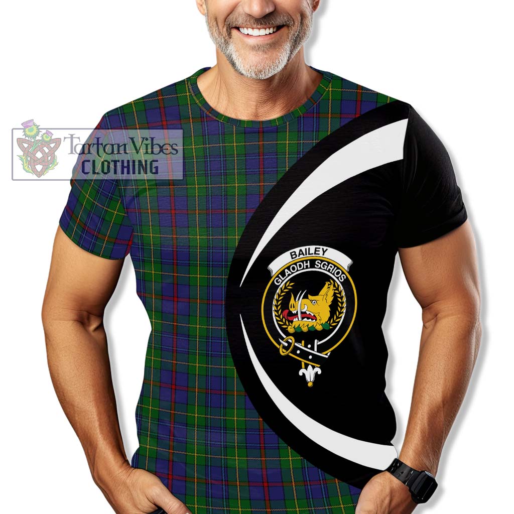 Bailey Tartan T-Shirt with Family Crest Circle Style - Tartan Vibes Clothing