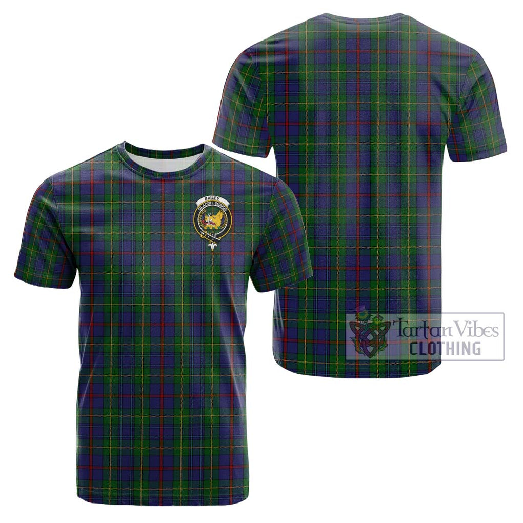 Bailey Tartan Cotton T-Shirt with Family Crest - Tartan Vibes Clothing