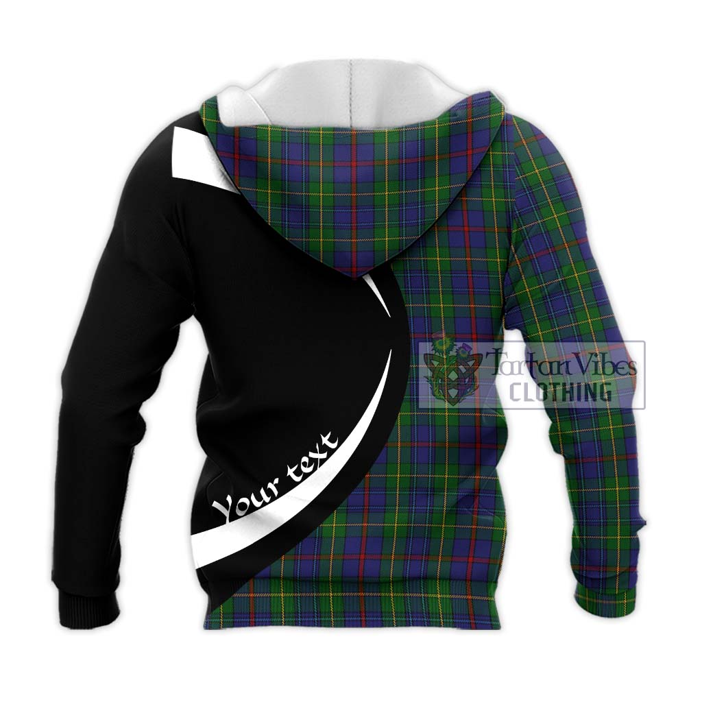Bailey Tartan Knitted Hoodie with Family Crest Circle Style - Tartan Vibes Clothing