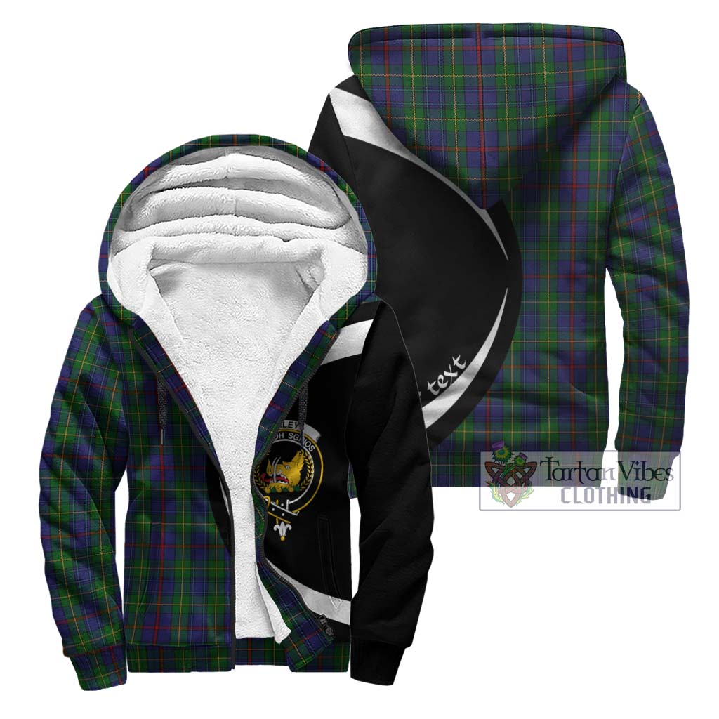 Bailey Tartan Sherpa Hoodie with Family Crest Circle Style Unisex - Tartan Vibes Clothing