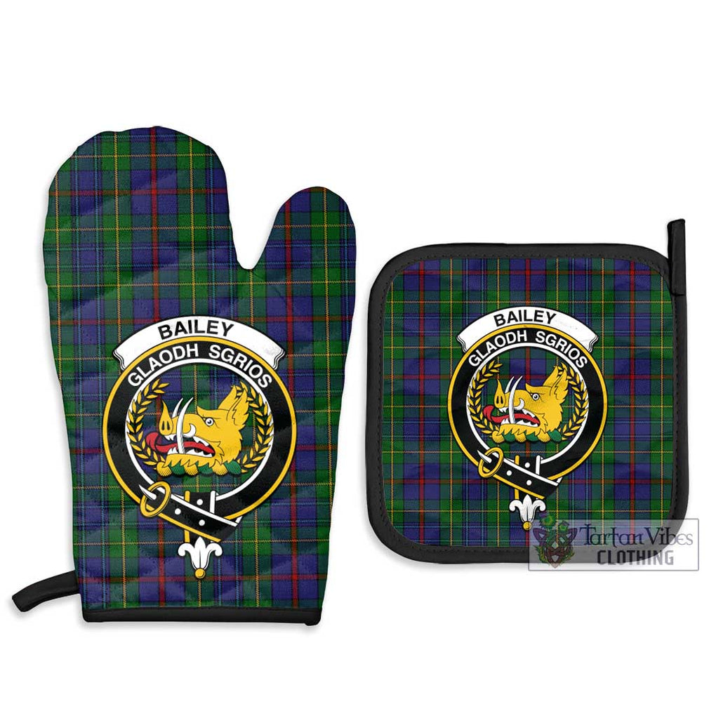 Bailey Tartan Combo Oven Mitt & Pot-Holder with Family Crest - Tartan Vibes Clothing