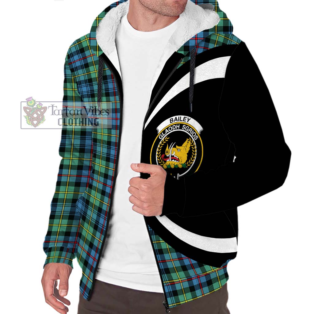 Bailey Ancient Tartan Sherpa Hoodie with Family Crest Circle Style Unisex S - Tartan Vibes Clothing