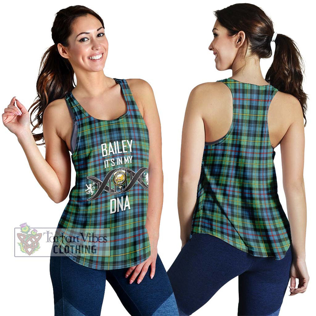 Bailey Ancient Tartan Women's Racerback Tanks with Family Crest DNA In Me Style 4XL - Tartan Vibes Clothing