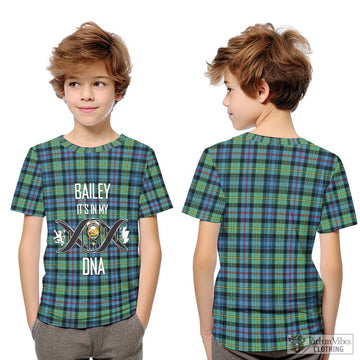 Bailey Ancient Tartan Kid T-Shirt with Family Crest DNA In Me Style Youth XL Size14 - Tartan Vibes Clothing
