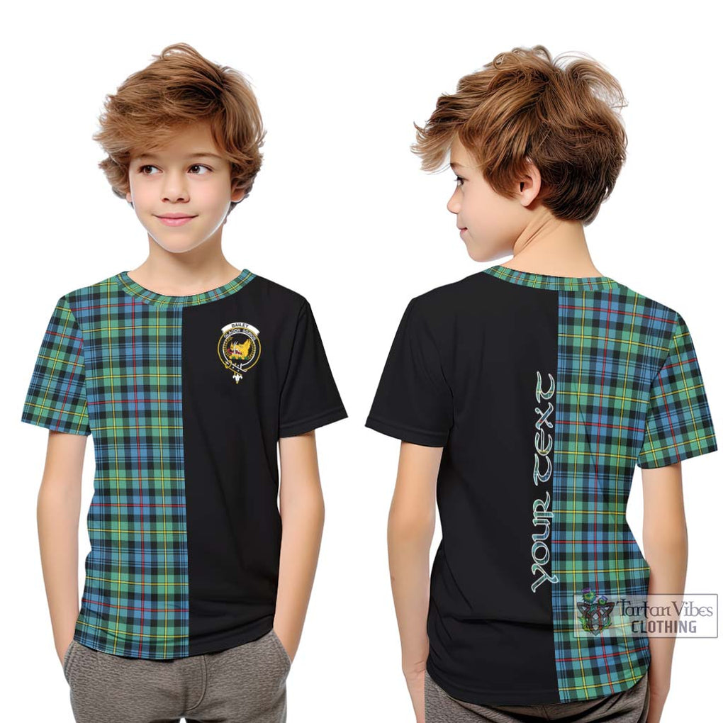 Bailey Ancient Tartan Kid T-Shirt with Family Crest and Half Of Me Style Youth XL Size14 - Tartan Vibes Clothing