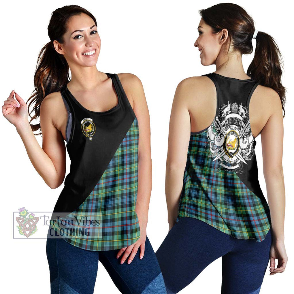 Bailey Ancient Tartan Women's Racerback Tanks with Family Crest and Military Logo Style 4XL - Tartan Vibes Clothing