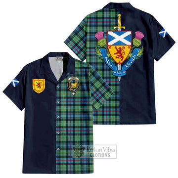 Bailey Ancient Tartan Hawaiian Shirt Alba with Scottish Lion Royal Arm Half Style Kid - Tartan Vibes Clothing