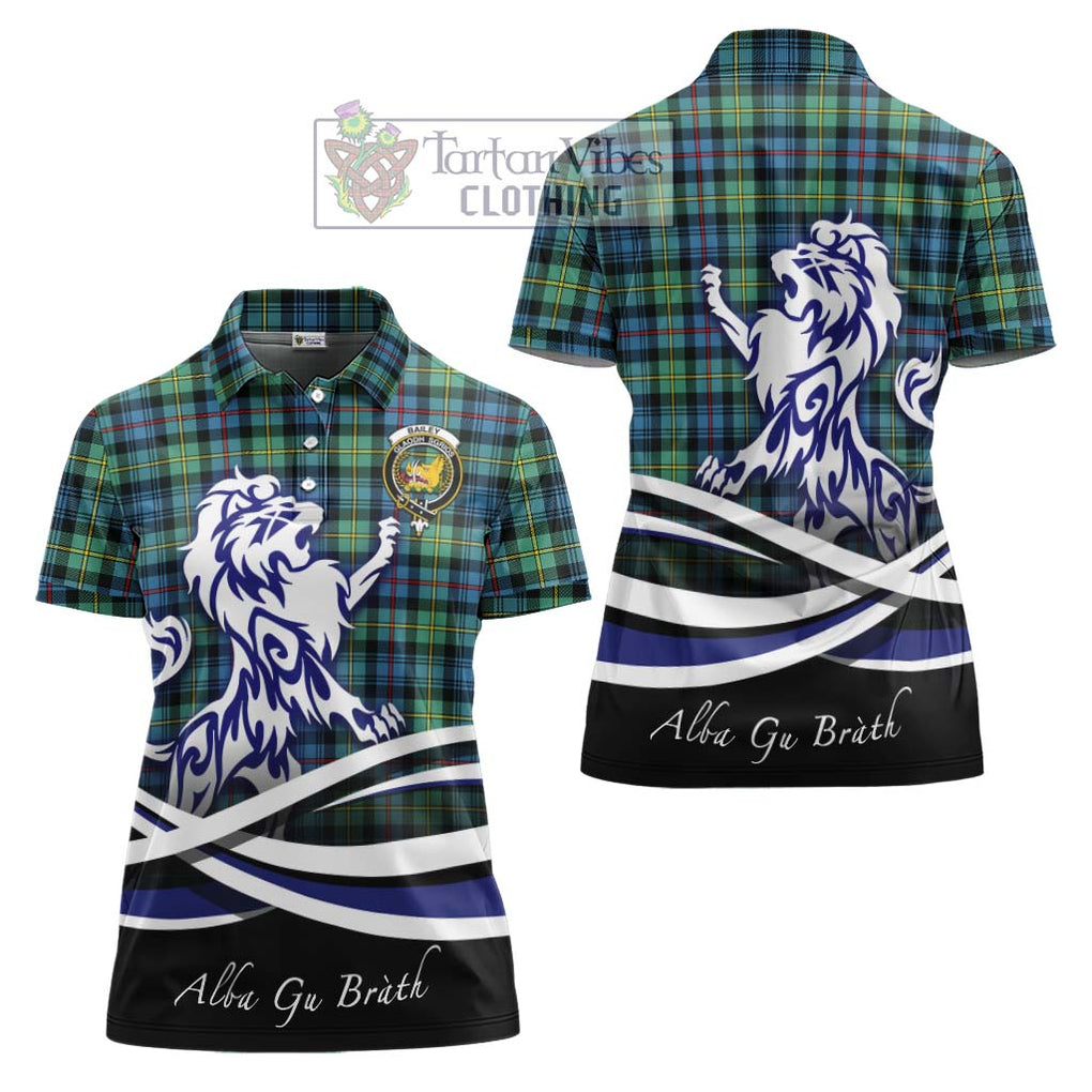 Bailey Ancient Tartan Women's Polo Shirt with Alba Gu Brath Regal Lion Emblem Women - Tartan Vibes Clothing