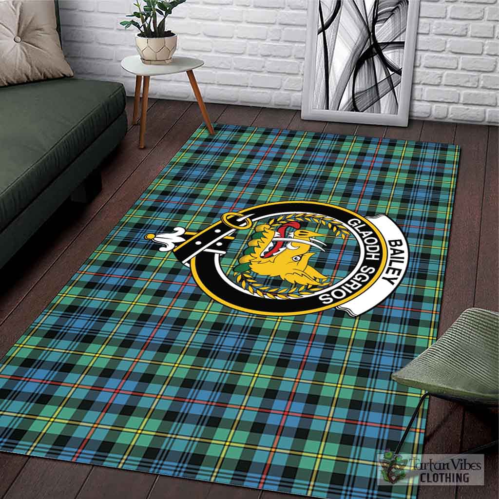Bailey Ancient Tartan Area Rug with Family Crest L 59*86 inch (150x220 cm) - Tartan Vibes Clothing