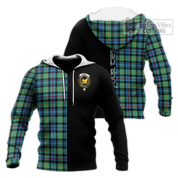 Bailey Ancient Tartan Knitted Hoodie with Family Crest and Half Of Me Style Unisex Knitted Pullover Hoodie - Tartan Vibes Clothing