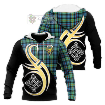 Bailey Ancient Tartan Knitted Hoodie with Family Crest and Celtic Symbol Style Unisex Knitted Pullover Hoodie - Tartan Vibes Clothing