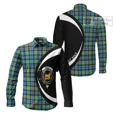Bailey Ancient Tartan Long Sleeve Button Up with Family Crest Circle Style Men's Shirt S - Tartan Vibes Clothing