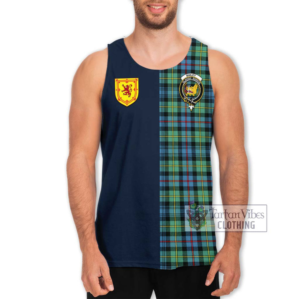 Bailey Ancient Tartan Men's Tank Top Alba with Scottish Lion Royal Arm Half Style Men - Tartan Vibes Clothing