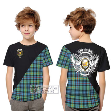 Bailey Ancient Tartan Kid T-Shirt with Family Crest and Military Logo Style Youth XL Size14 - Tartan Vibes Clothing