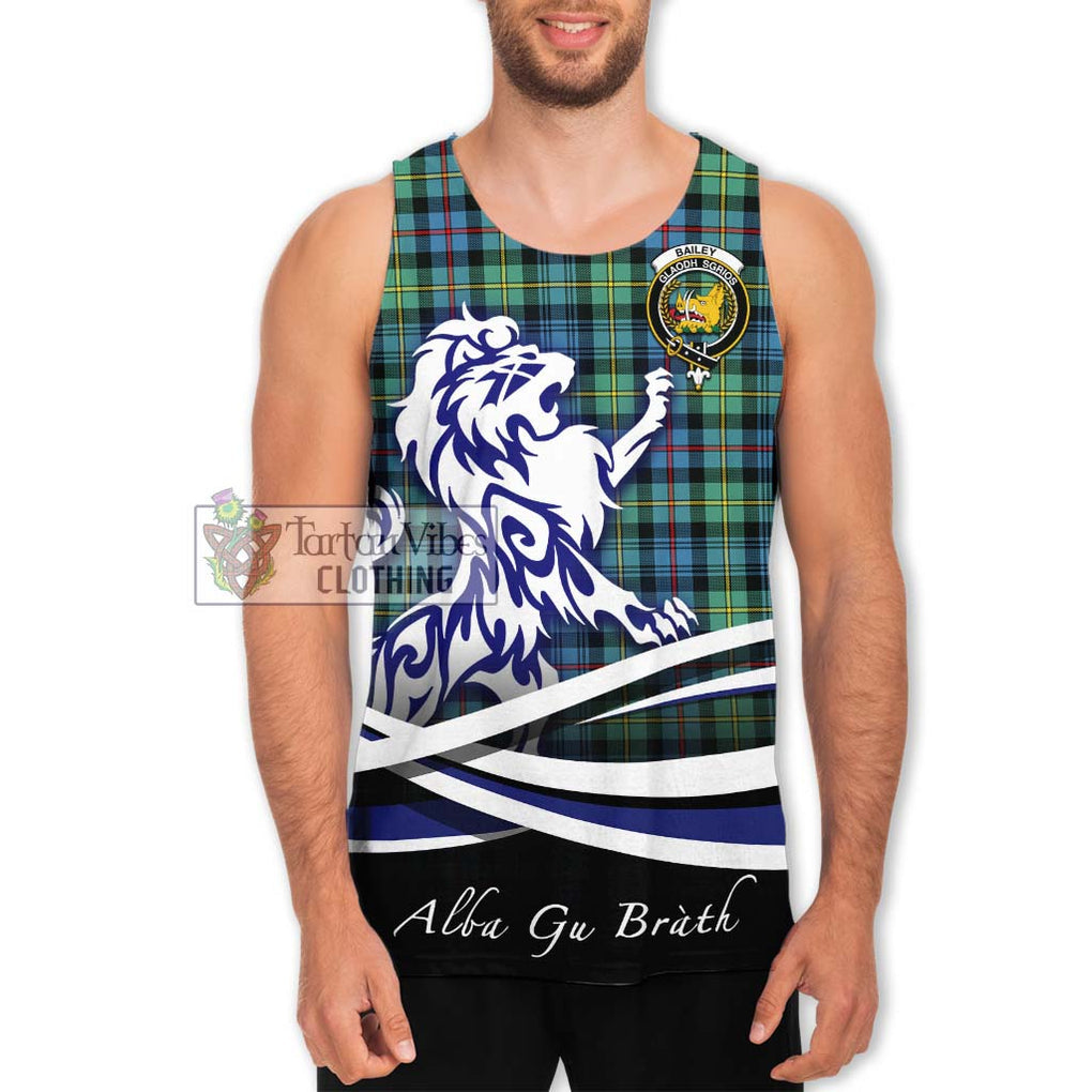 Bailey Ancient Tartan Men's Tank Top with Alba Gu Brath Regal Lion Emblem Men - Tartan Vibes Clothing