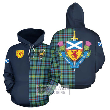 Bailey Ancient Tartan Hoodie Alba with Scottish Lion Royal Arm Half Style Zip Hoodie - Tartan Vibes Clothing