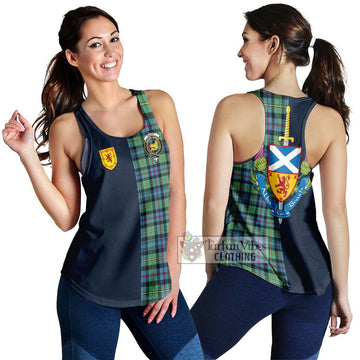 Bailey Ancient Tartan Women's Racerback Tanks Alba with Scottish Lion Royal Arm Half Style 4XL - Tartan Vibes Clothing
