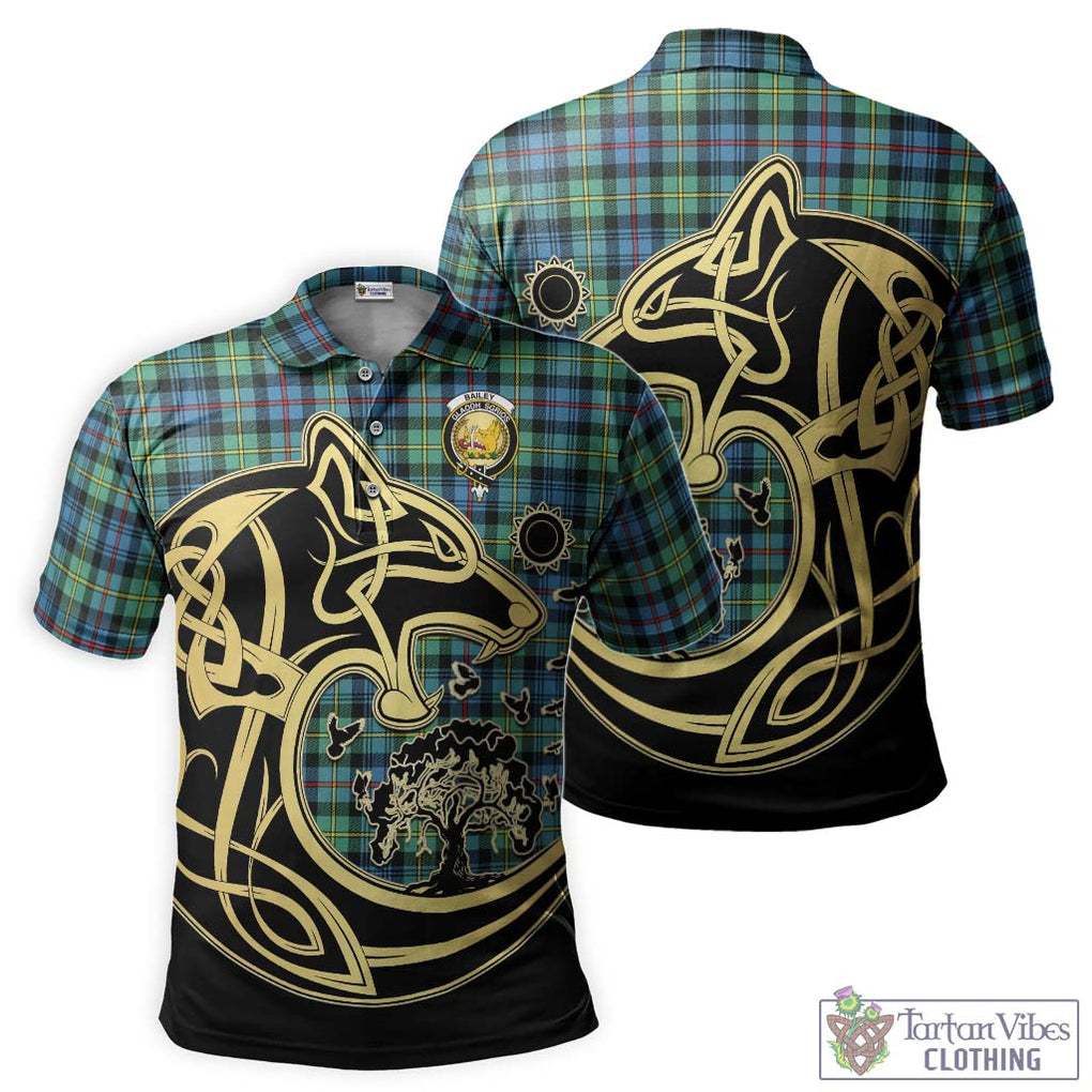Bailey Ancient Tartan Polo Shirt with Family Crest Celtic Wolf Style Kid - Tartan Vibes Clothing