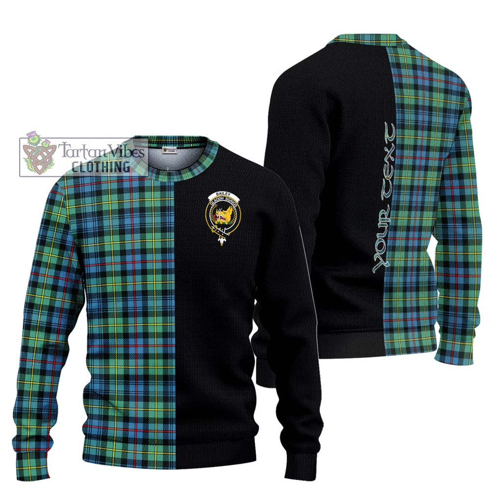 Bailey Ancient Tartan Ugly Sweater with Family Crest and Half Of Me Style Unisex - Tartan Vibes Clothing