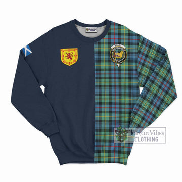 Bailey Ancient Tartan Sweatshirt Alba with Scottish Lion Royal Arm Half Style Unisex - Tartan Vibes Clothing