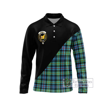 Bailey Ancient Tartan Long Sleeve Polo Shirt with Family Crest and Military Logo Style Unisex - Tartan Vibes Clothing