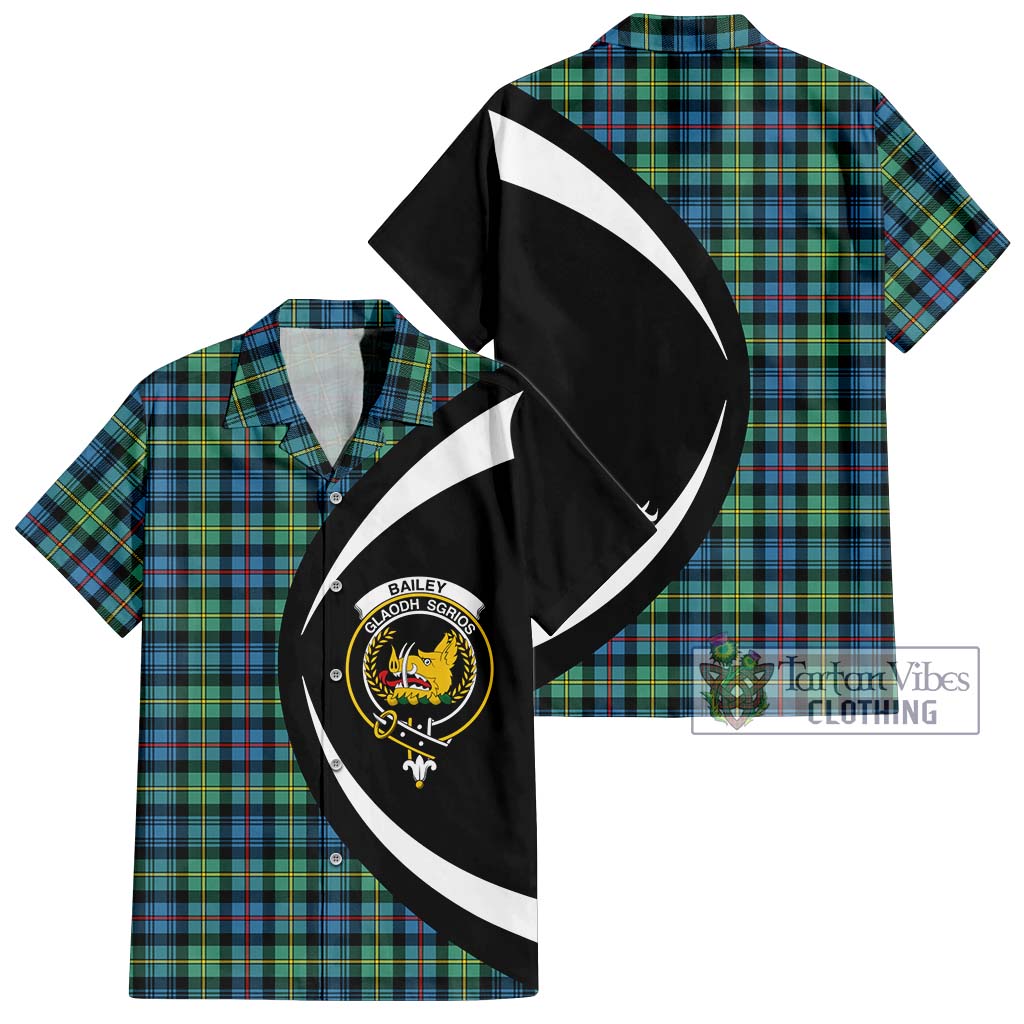 Bailey Ancient Tartan Hawaiian Shirt with Family Crest Circle Style Kid - Tartan Vibes Clothing