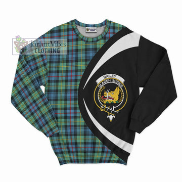 Bailey Ancient Tartan Sweatshirt with Family Crest Circle Style Unisex - Tartan Vibes Clothing