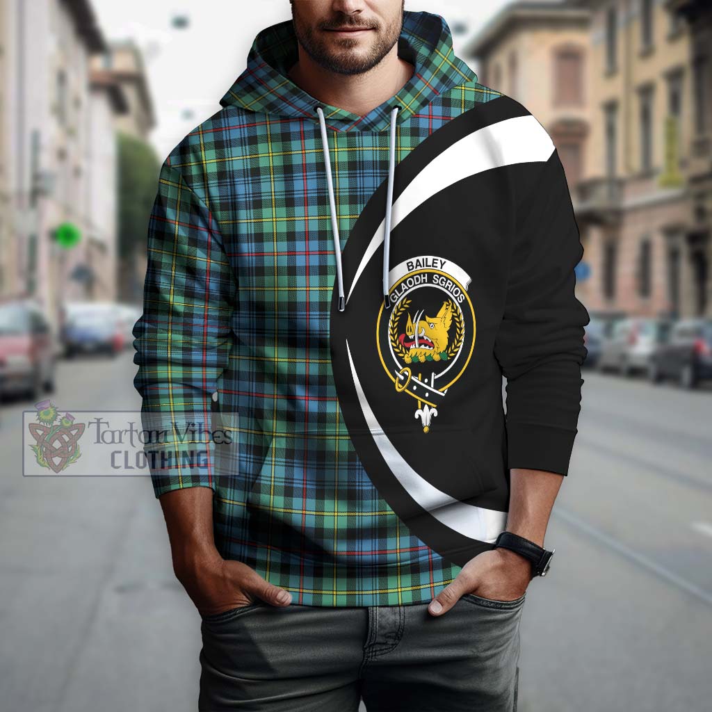 Bailey Ancient Tartan Hoodie with Family Crest Circle Style Zip Hoodie - Tartan Vibes Clothing