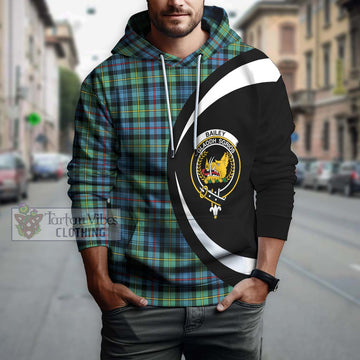 Bailey Ancient Tartan Hoodie with Family Crest Circle Style Zip Hoodie - Tartan Vibes Clothing