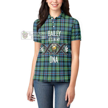 Bailey Ancient Tartan Women's Polo Shirt with Family Crest DNA In Me Style Women - Tartan Vibes Clothing
