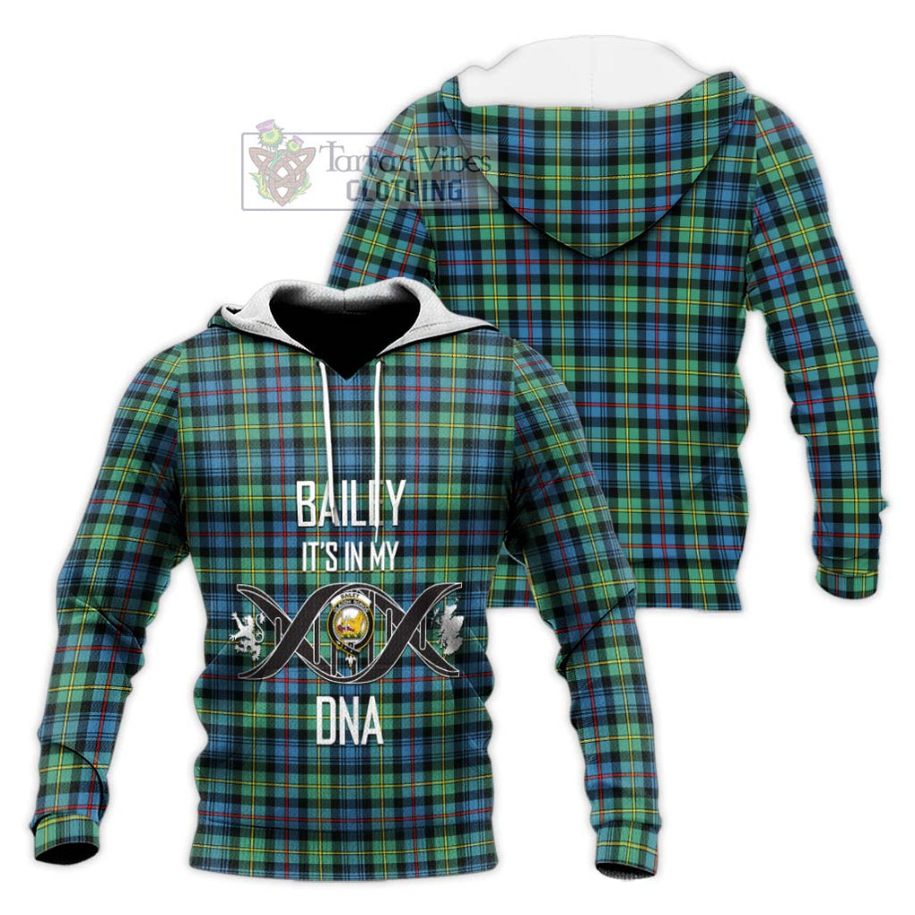 Bailey Ancient Tartan Knitted Hoodie with Family Crest DNA In Me Style Unisex Knitted Pullover Hoodie - Tartan Vibes Clothing