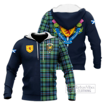 Bailey Ancient Tartan Knitted Hoodie Alba with Scottish Lion Royal Arm Half Style Unisex Knitted Pullover Hoodie - Tartan Vibes Clothing