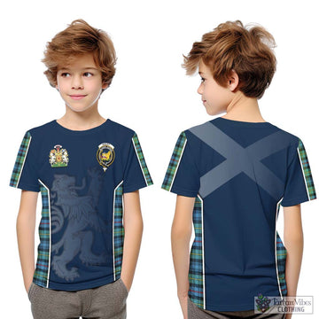 Bailey Ancient Tartan Kid T-Shirt with Family Crest and Lion Rampant Vibes Sport Style Youth XL Size14 - Tartan Vibes Clothing