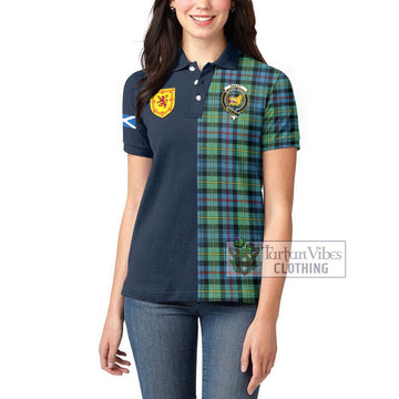 Bailey Ancient Tartan Women's Polo Shirt Alba with Scottish Lion Royal Arm Half Style - Tartan Vibes Clothing