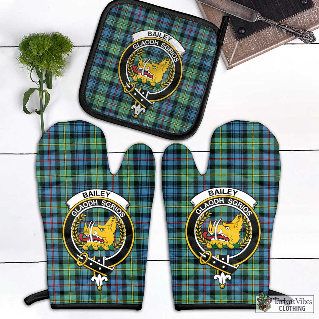 Bailey Ancient Tartan Combo Oven Mitt & Pot-Holder with Family Crest - Tartan Vibes Clothing