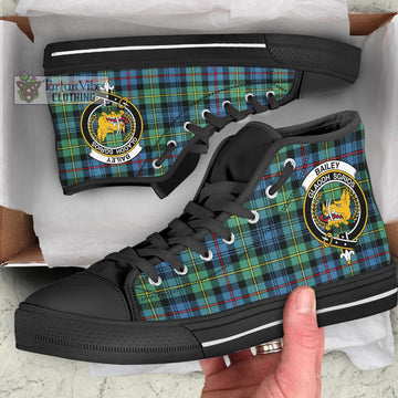 Bailey Ancient Tartan High Top Shoes with Family Crest - Tartan Vibes Clothing