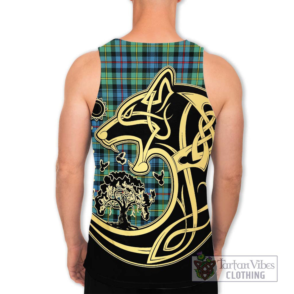 Bailey Ancient Tartan Men's Tank Top with Family Crest Celtic Wolf Style - Tartan Vibes Clothing