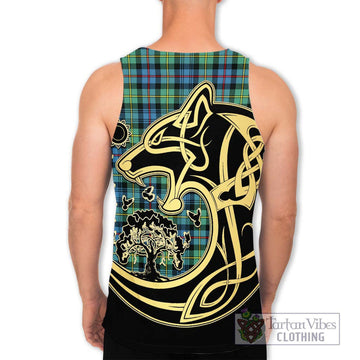 Bailey Ancient Tartan Men's Tank Top with Family Crest Celtic Wolf Style - Tartan Vibes Clothing